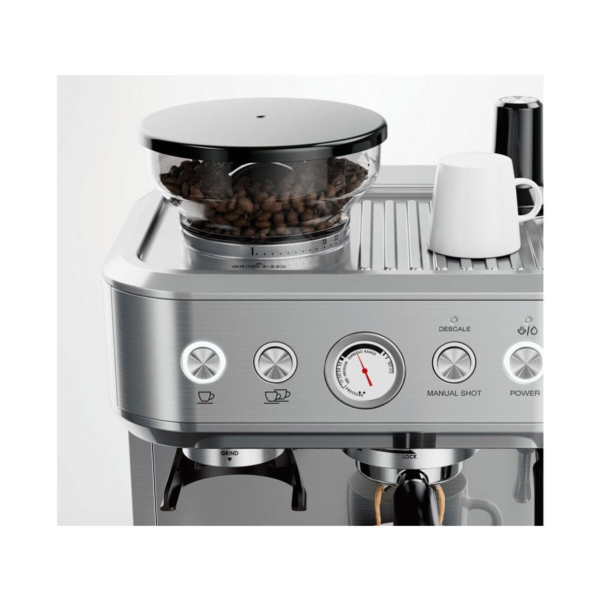 SilverCrest SSMP1770 Espresso Machine with Built‑In Grinder 15 Bar