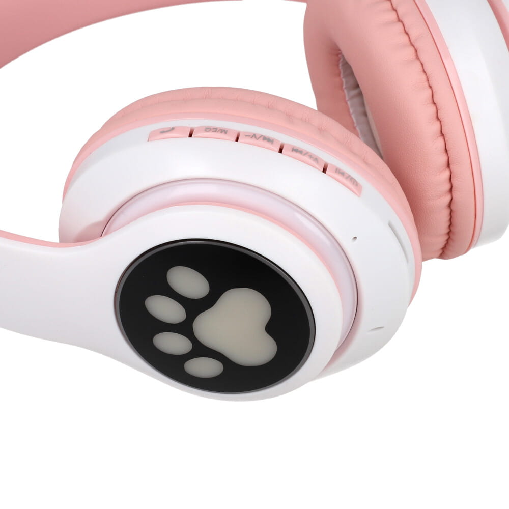 Headphones Cat Ear Wireless LED Light Up Bluetooth Headset