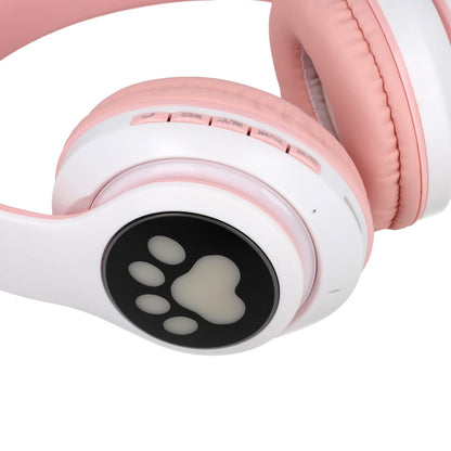 Headphones Cat Ear Wireless LED Light Up Bluetooth Headset