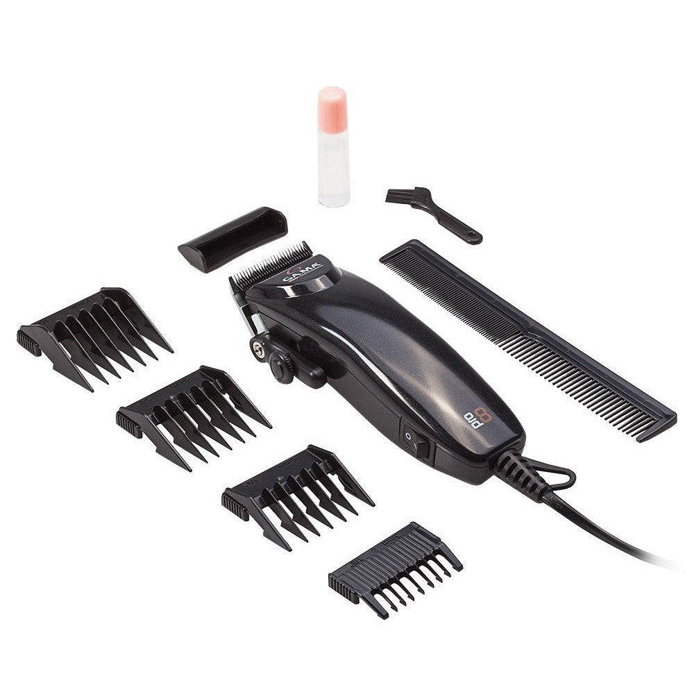 Gama SM1301 PRO8 Professional Hair Trimmer: Corded, Adjustable, Precision Blade, Black