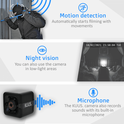 KUUS. C1 Full HD 1080p Mini Hidden Wireless Spy Security Camera 32GB SD Card