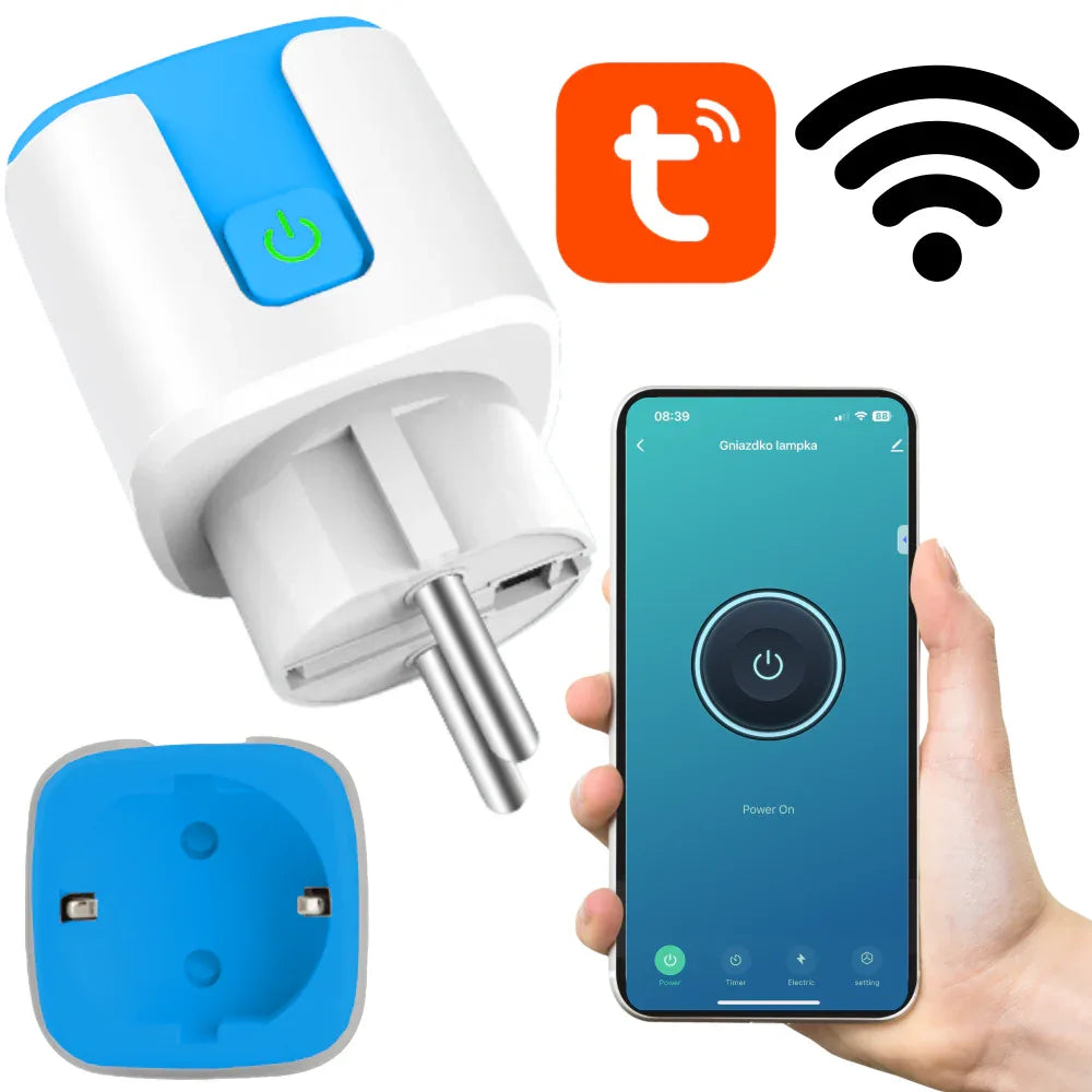 Tuya Smart Wi-Fi Power Monitoring Plug, Energy Meter Socket, Remote Control - Gomix Brands Outlet