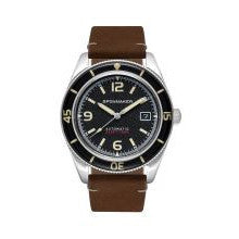 Spinnaker Fleuss Automatic 43mm Men's Dive Watch with Black Dial and Leather Strap