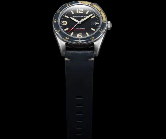 Spinnaker Fleuss Automatic 43mm Men's Dive Watch with Black Dial and Leather Strap