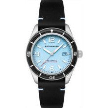 Spinnaker Fleuss Automatic 43mm Men's Dive Watch with Black Dial and Leather Strap