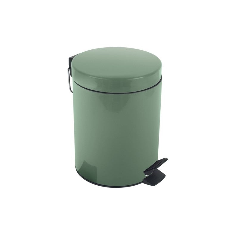 Spirella Sydney 5L Steel Pedal Bin, Basil Green, Soft-Close Lid