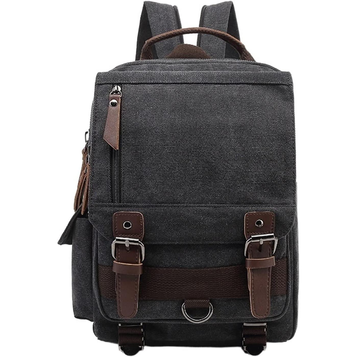 Vintage Canvas Military Rucksack Retro Laptop Backpack.