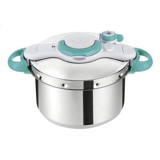 SEB ClipsoMinut'Easy 7.5L Blue Stainless Steel Pressure Cooker Retractable Handles