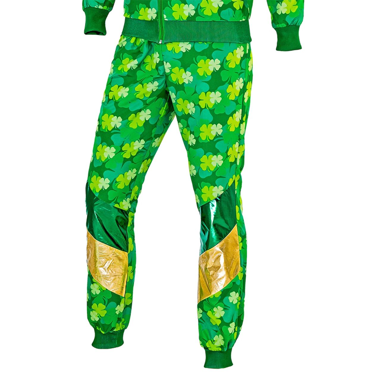 Lucky Shamrock Green St. Patrick's Day Tracksuit Costume with Gold Accents