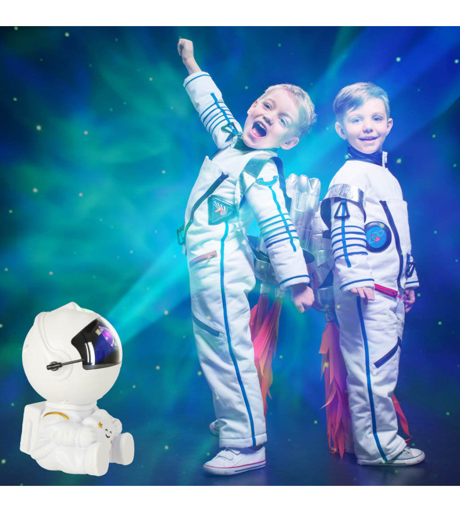 Astronaut Star Projector Lamp with Remote Control - White Nebula Night Light