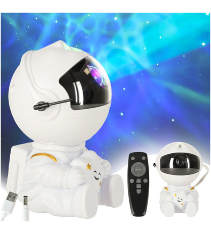 Astronaut Star Projector Lamp with Remote Control - White Nebula Night Light