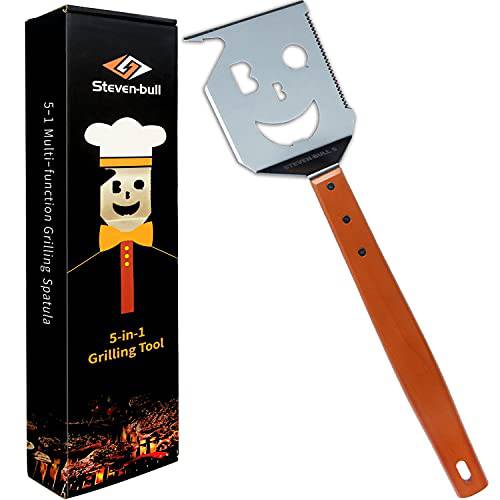 5-in-1 Heavy-Duty 18-Inch Grill Spatula with Flipping Fork