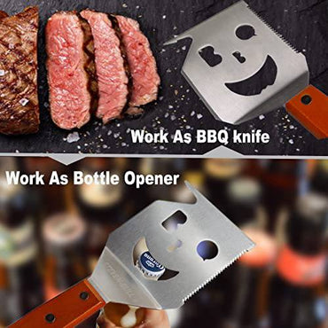 5-in-1 Heavy-Duty 18-Inch Grill Spatula with Flipping Fork