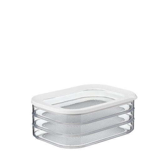Mepal Modula 550/3 White Stackable Meat Cuts Storage Box Clear Lid