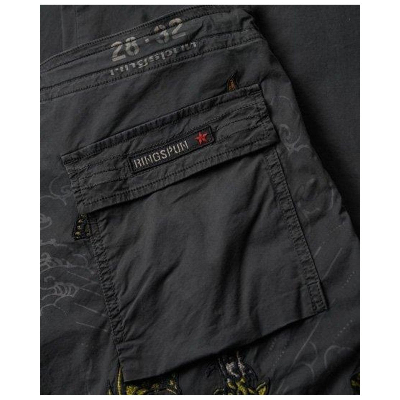 Superdry X Ringspun Women's Washed Black Boyfriend Cargo Pants - Loose Fit