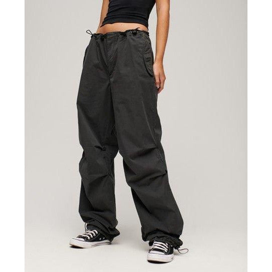 Superdry X Ringspun Women's Washed Black Boyfriend Cargo Pants - Loose Fit