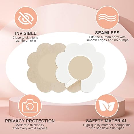 Soft Satin Nipple Covers – 5 Pairs Self‑Adhesive Pasties