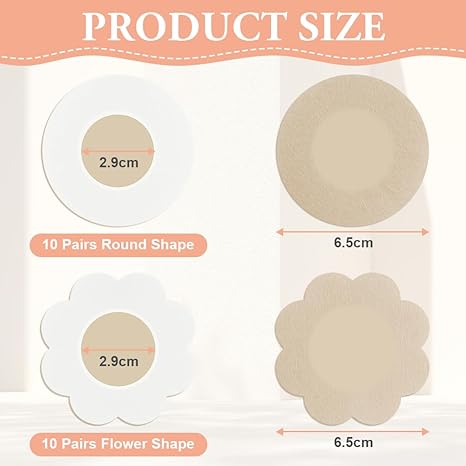 Soft Satin Nipple Covers – 5 Pairs Self‑Adhesive Pasties