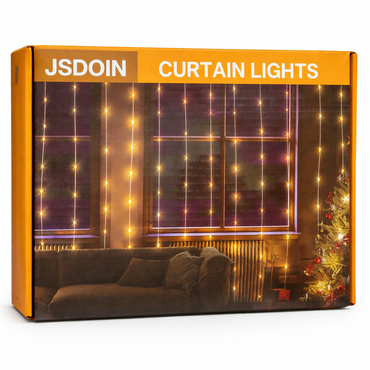 Jsdoin 3.6m Warm White LED Curtain Fairy Light USB Remote