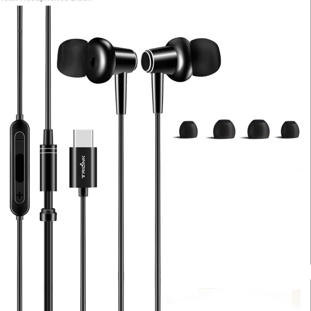 Trilink Metal Earphones Crystal Clear Sound USB-C Connector
