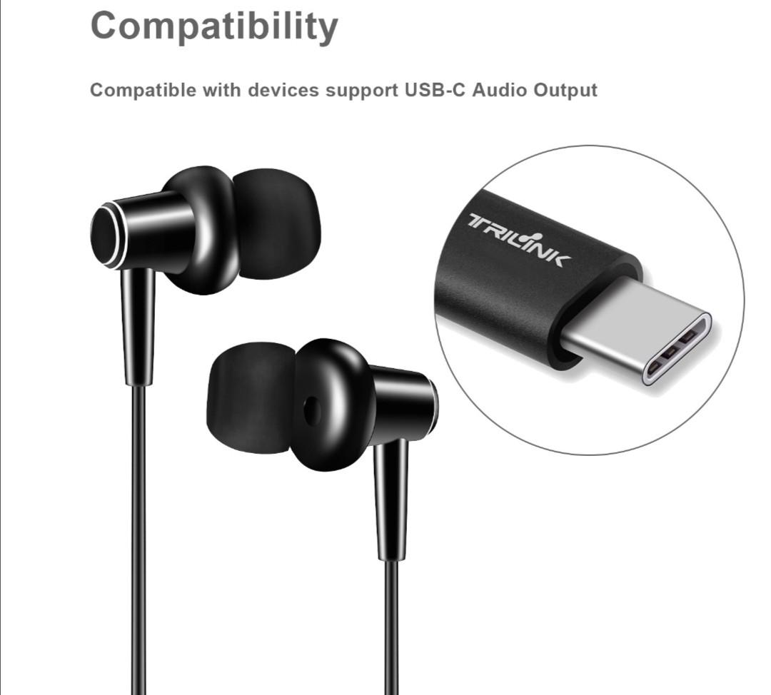 Trilink Metal Earphones Crystal Clear Sound USB-C Connector