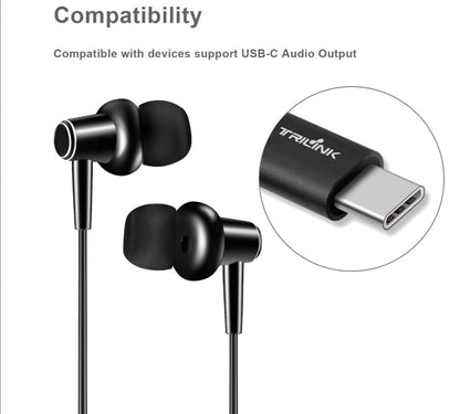Trilink Metal Earphones Crystal Clear Sound USB-C Connector