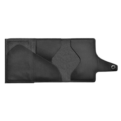 TRU VIRTU Nappa Black Leather RFID Blocking Click & Slide Double Wallet