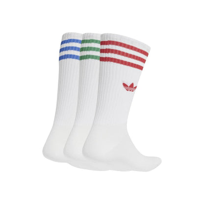 Adidas High Crew Sock 3-Pack: White, Scarlet, Blue, Green Sports Socks ORIGINAL