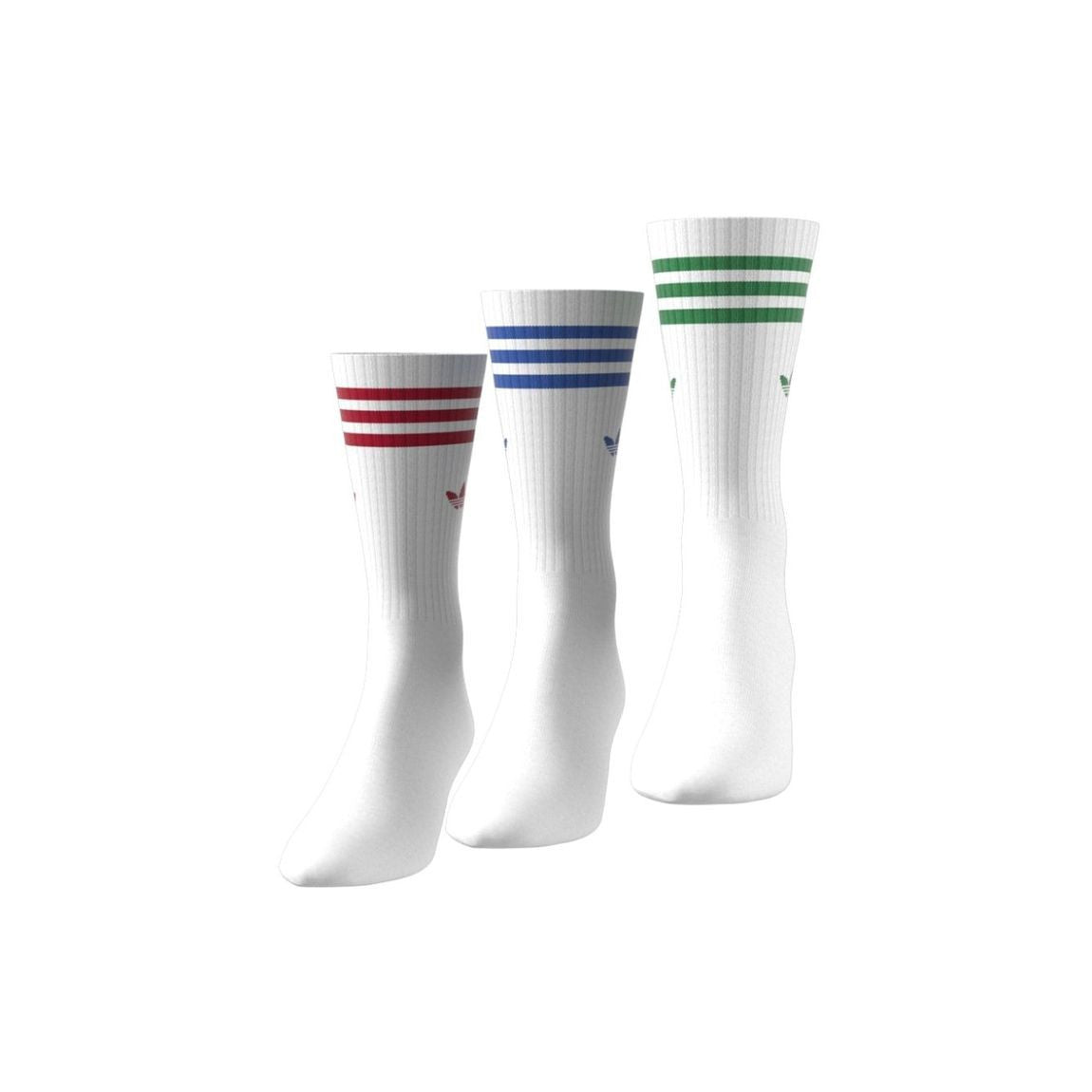 Adidas High Crew Sock 3-Pack: White, Scarlet, Blue, Green Sports Socks ORIGINAL