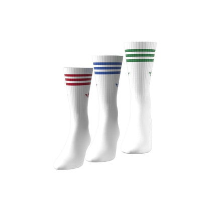 Adidas High Crew Sock 3-Pack: White, Scarlet, Blue, Green Sports Socks ORIGINAL