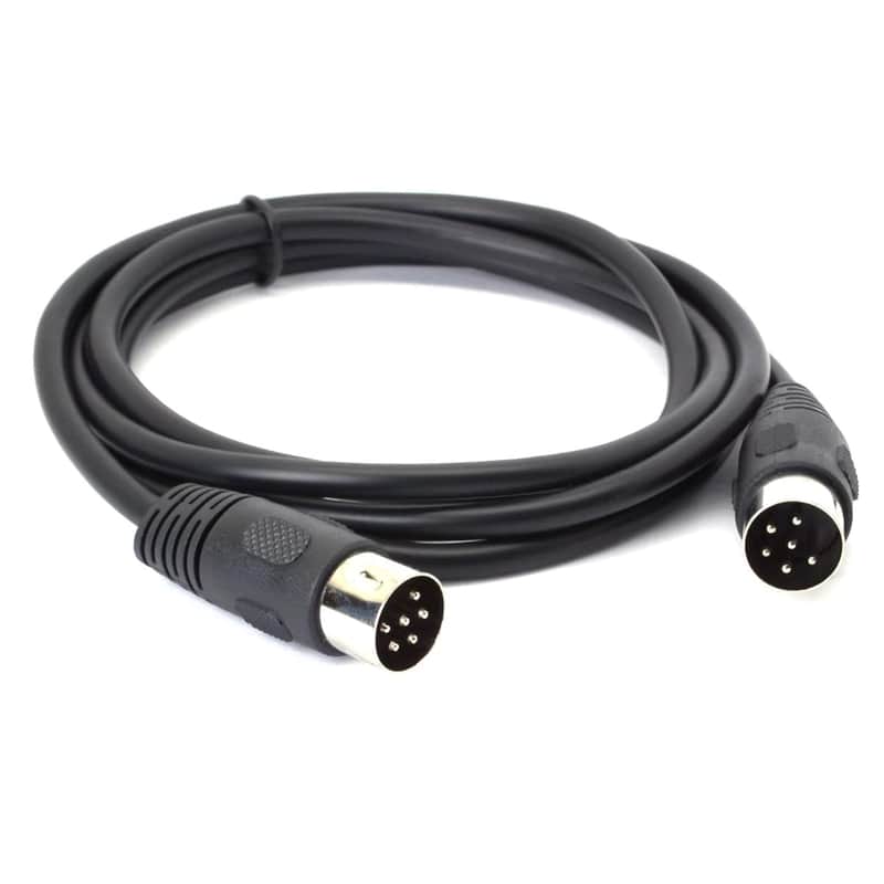 5ft 6‑Pin Male to Male DIN MIDI Cable for Instruments