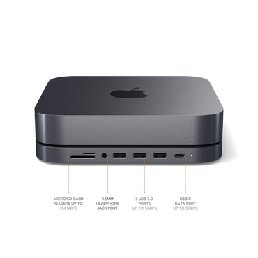 Satechi Type-C Aluminum Stand & Hub for Mac Mini with 6-in-1 USB Expansion