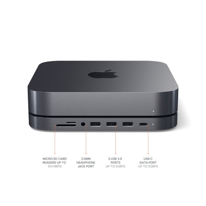 Satechi Type-C Aluminum Stand & Hub for Mac Mini with 6-in-1 USB Expansion