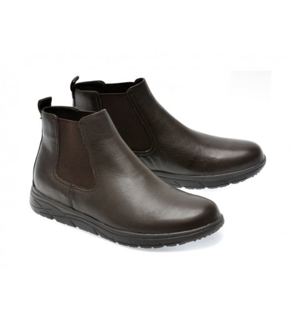 Geox Men's U36E1A 00046 Breathable Leather Chelsea Boots Café Brown