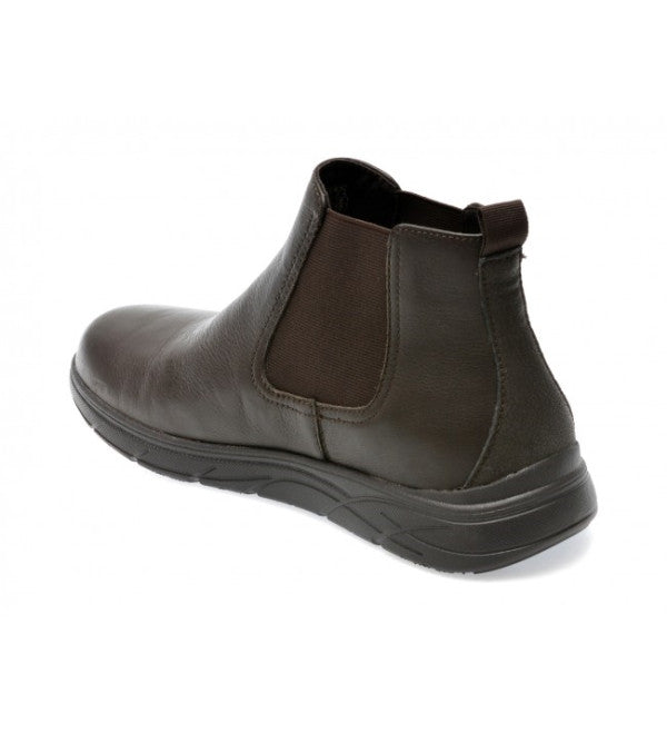 Geox Men's U36E1A 00046 Breathable Leather Chelsea Boots Café Brown