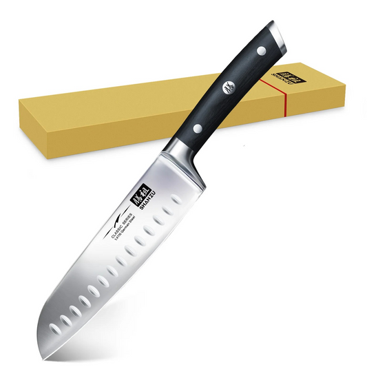 SHAN ZU Classic 7" Santoku Knife Sharp Fine Clean