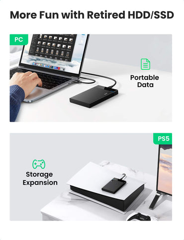 UGREEN 2.5" 6Gbps USB‑C Hard Drive Enclosure with UASP