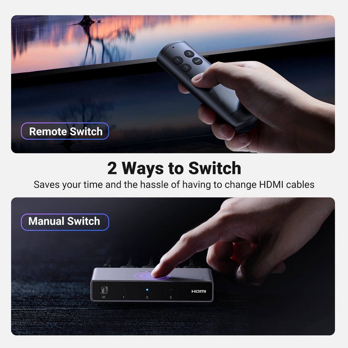 UGREEN 3-in-1 Out 4K@120Hz HDMI 2.1 Switch