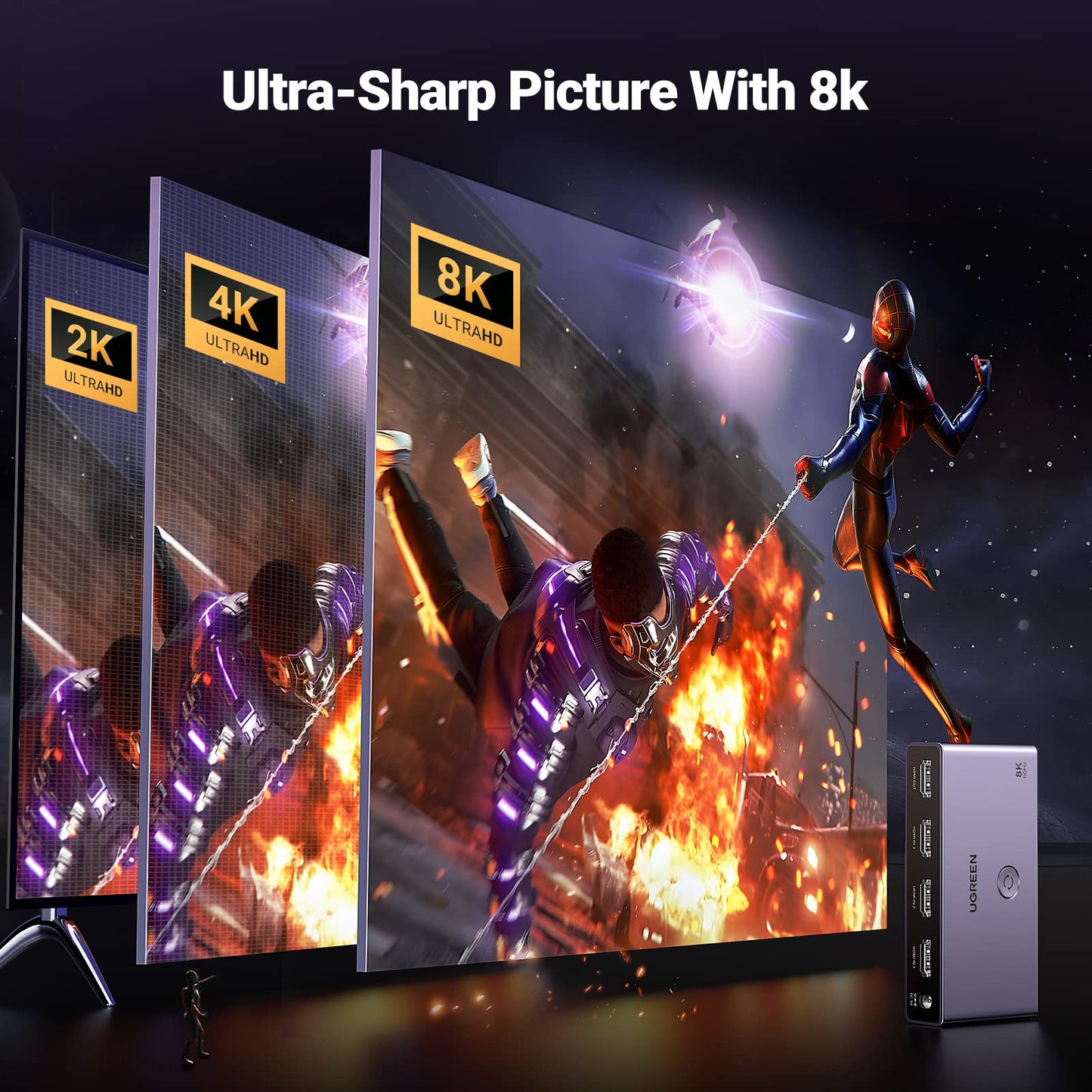 UGREEN 3-in-1 Out 4K@120Hz HDMI 2.1 Switch