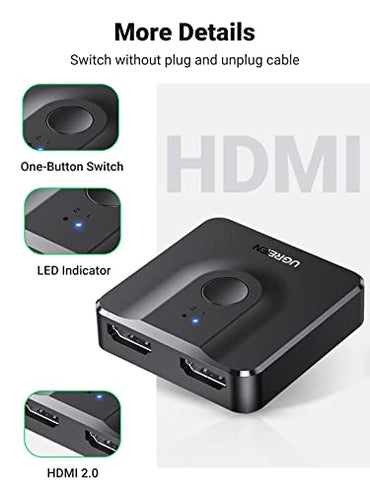 UGREEN 4K@60Hz Bi-Directional HDMI Switch & Splitter 2-in-1
