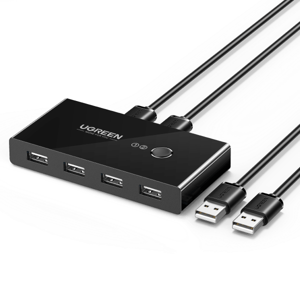 UGREEN 2‑In 4‑Out USB 2.0 KVM Switch – Fast, Reliable Device Sharing