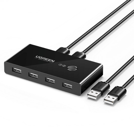 UGREEN 2‑In 4‑Out USB 2.0 KVM Switch – Fast, Reliable Device Sharing