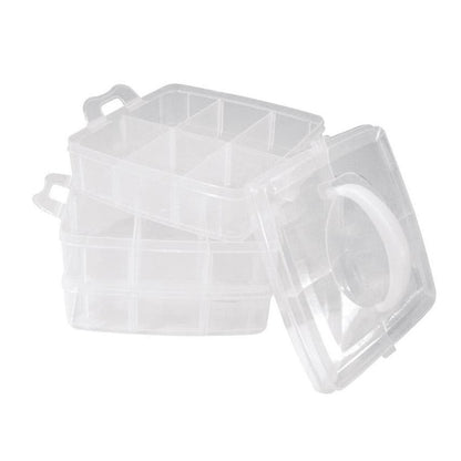 Rayher Stackable Craft Sorting Box with Handle, 3 Tiers, 18 Adjustable Compartments