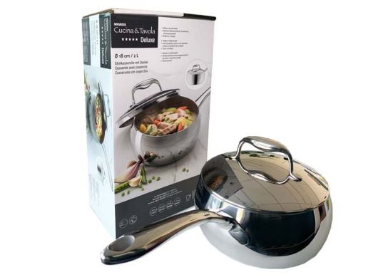 Migros Cucina & Tavola 18cm Stainless Steel Saucepan with Lid