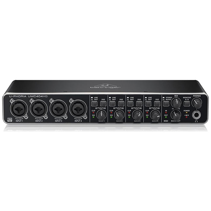 Behringer U-PHORIA UMC404HD 4-in/4-out USB Audio Interface 24-bit 192kHz