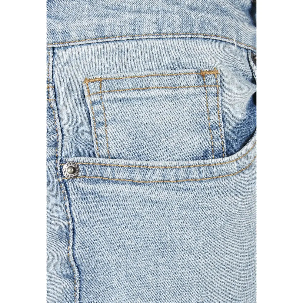 Men's Urban Classics Slim Fit Denim Jeans with Zipper Details Blue