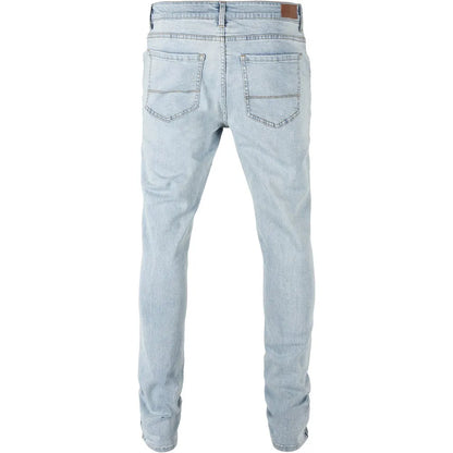 Men's Urban Classics Slim Fit Denim Jeans with Zipper Details Blue
