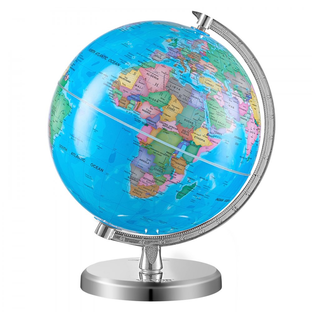 VEVOR 8-inch Educational Rotating World Globe with Stand & Time Zone Dial