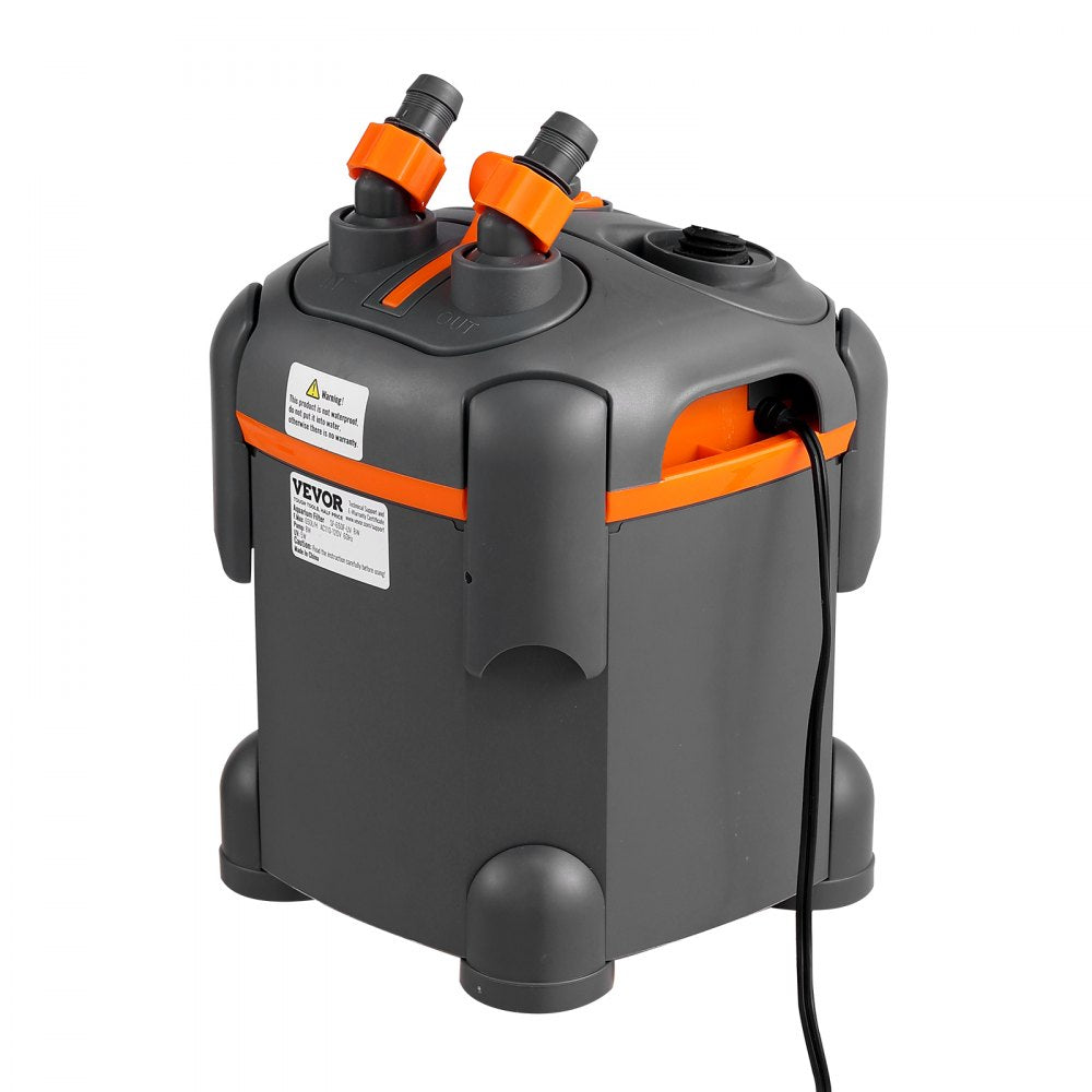 VEVOR Ultra-Quiet Canister Aquarium Filter 172 GPH, 30 Gallon, UV Protection