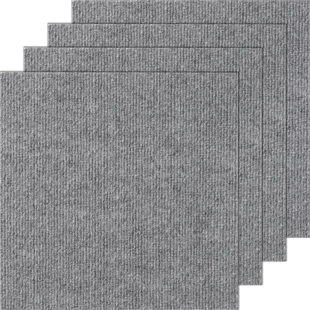 VEVOR Carpet Tiles Peel and Stick 12" x 12" Light Gray (12 Tiles)
